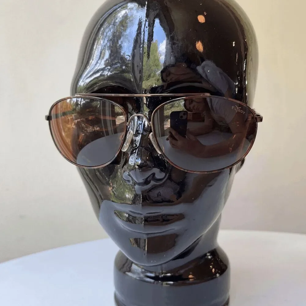 Stauer Flyboy Sunglasses Tortoise Print Metal Frame UV400 Aviator Pilot Style